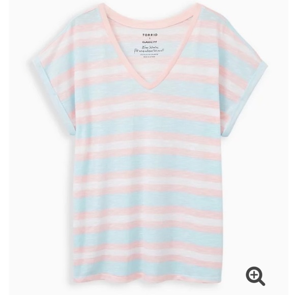 Torrid 6 Pink/Blue Multi Striped Dolman Top - Picture 5 of 10